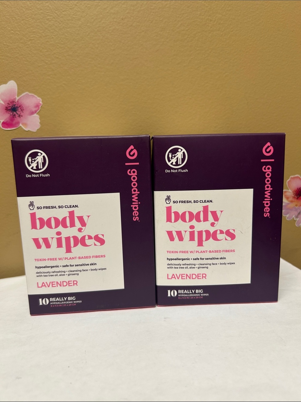 2X 10 Big Lavender Body Wipes